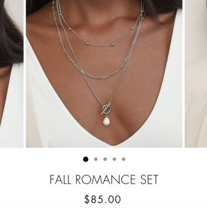 Twenty Compass Stainless Steel Necklace Set